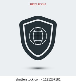 shield icon, stock vector illustration flat design style