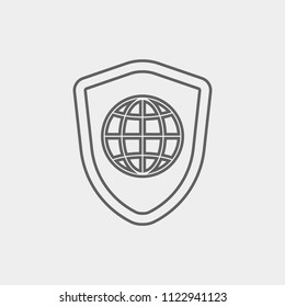 shield icon. stock vector illustration flat design style.