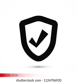 shield icon, stock vector illustration flat design style
