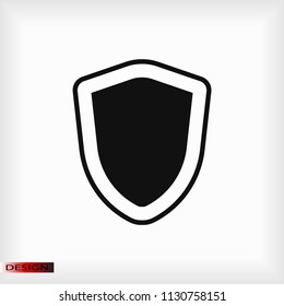 shield icon, stock vector illustration flat design style