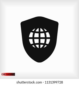 shield icon, stock vector illustration flat design style