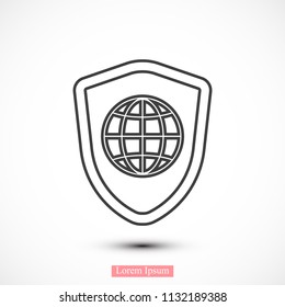 shield icon, stock vector illustration flat design style