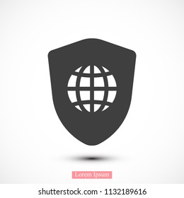 shield icon, stock vector illustration flat design style