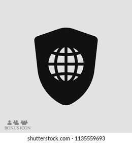 shield icon, stock vector illustration flat design style