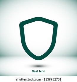 shield icon, stock vector illustration flat design style