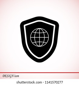 shield icon, stock vector illustration flat design style