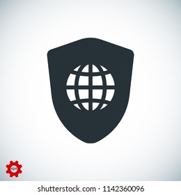 shield icon, stock vector illustration flat design style