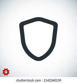 shield icon, stock vector illustration flat design style