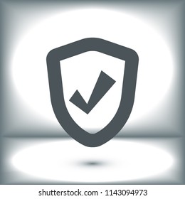 shield icon, stock vector illustration flat design style