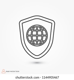 shield icon, stock vector illustration flat design style