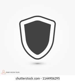 shield icon, stock vector illustration flat design style