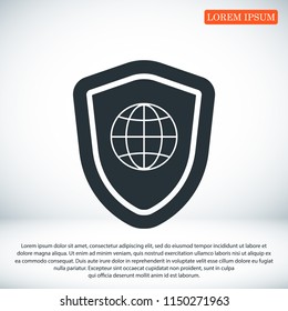 shield icon, stock vector illustration flat design style
