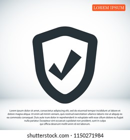 shield icon, stock vector illustration flat design style
