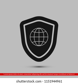 shield icon, stock vector illustration flat design style