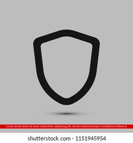 shield icon, stock vector illustration flat design style