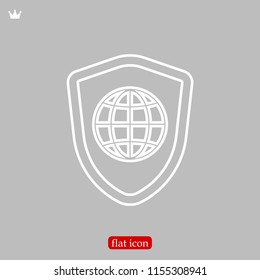shield icon, stock vector illustration flat design style