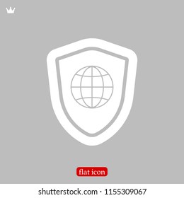 shield icon, stock vector illustration flat design style