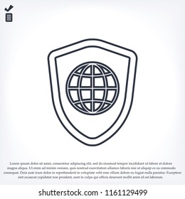 shield icon, stock vector illustration flat design style