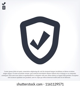 shield icon, stock vector illustration flat design style