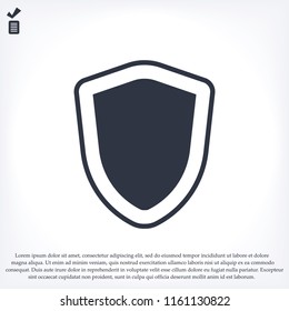 shield icon, stock vector illustration flat design style