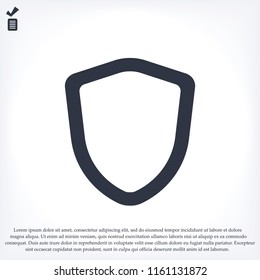 shield icon, stock vector illustration flat design style
