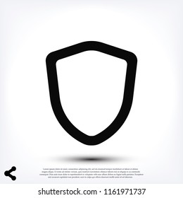 shield icon, stock vector illustration flat design style