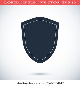 shield icon, stock vector illustration flat design style
