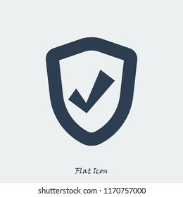 shield icon, stock vector illustration flat design style