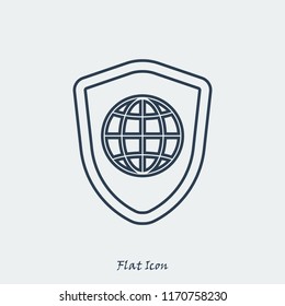 shield icon, stock vector illustration flat design style