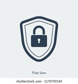 shield icon, stock vector illustration flat design style