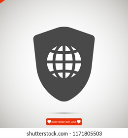 shield icon, stock vector illustration flat design style