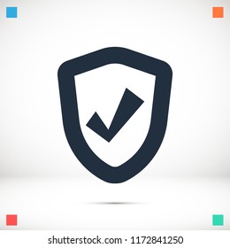 shield icon, stock vector illustration flat design style