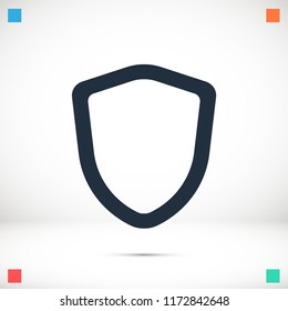 shield icon, stock vector illustration flat design style