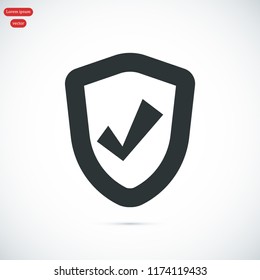 shield icon, stock vector illustration flat design style