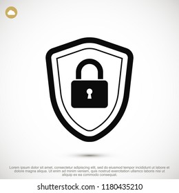 shield icon, stock vector illustration flat design style