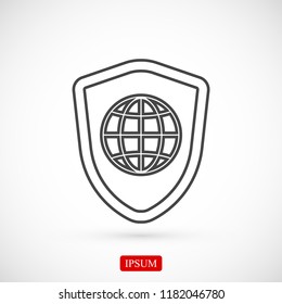 shield icon, stock vector illustration flat design style