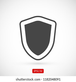 shield icon, stock vector illustration flat design style