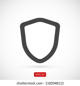 shield icon, stock vector illustration flat design style