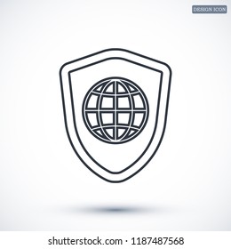 shield icon, stock vector illustration flat design style