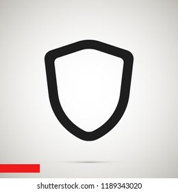 shield icon, stock vector illustration flat design style