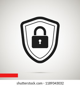 shield icon, stock vector illustration flat design style