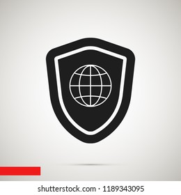 shield icon, stock vector illustration flat design style