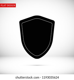 shield icon, stock vector illustration flat design style