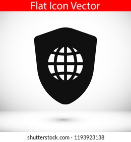 shield icon, stock vector illustration flat design style