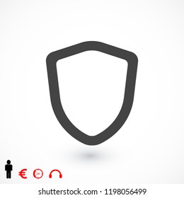 shield icon, stock vector illustration flat design style