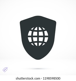 shield icon, stock vector illustration flat design style
