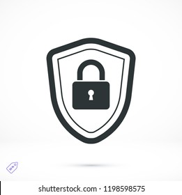 shield icon, stock vector illustration flat design style
