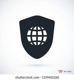 shield icon, stock vector illustration flat design style