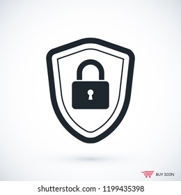 shield icon, stock vector illustration flat design style