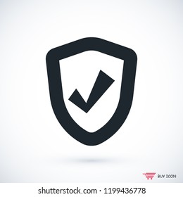 shield icon, stock vector illustration flat design style